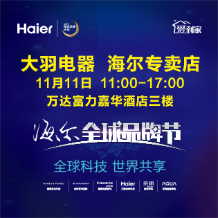 大羽电器海尔专卖店双十一开抢